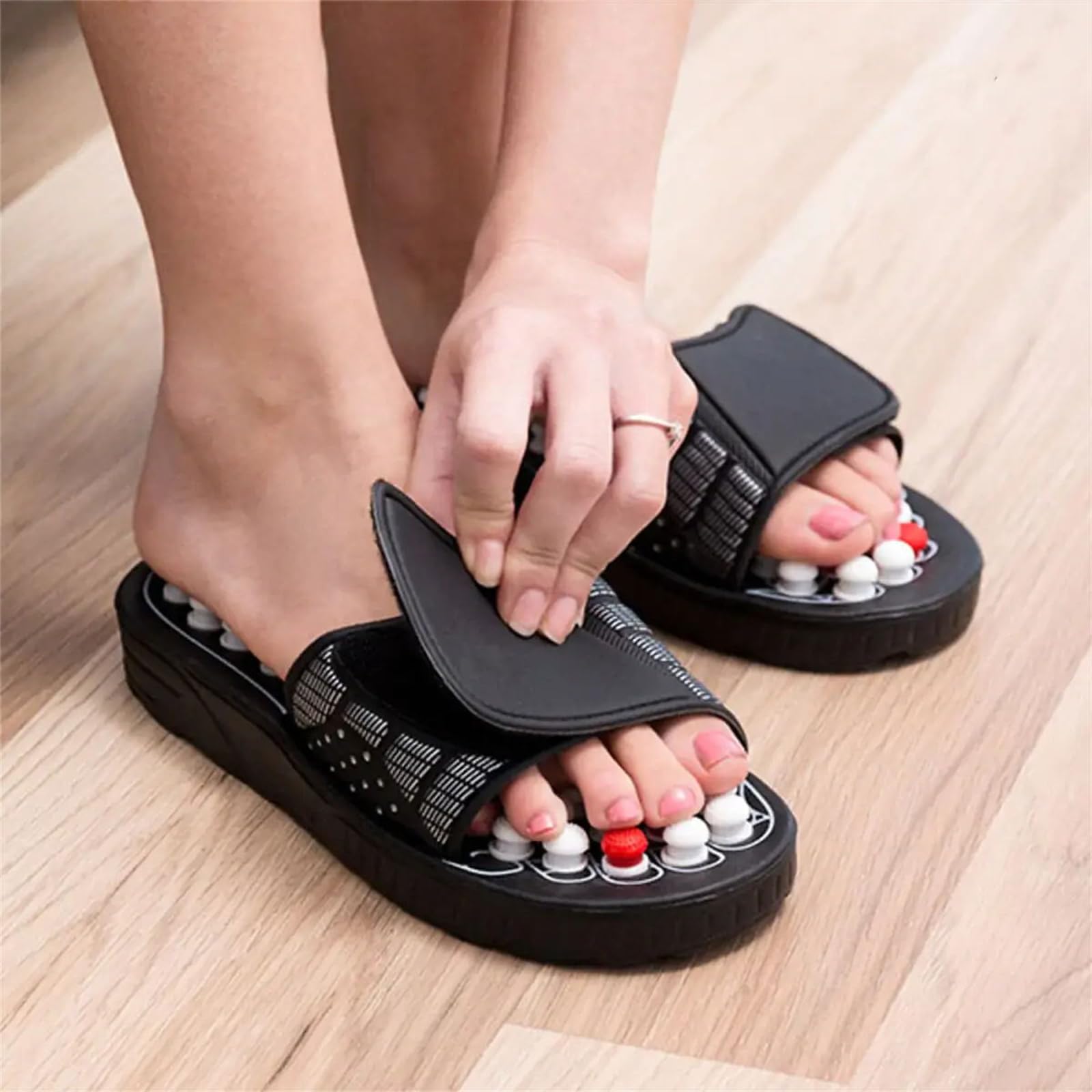 physioknee ZenFeet Das Original Reflexzonenmassage für Zuhause Fußmassage Hausschuhe Entspannung und Stressreduktion mit Shiatsu Fußmassage