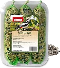 PANTO Feeder Perch Pack of 3 - High Energy Food for Wild Birds with Cereals and Sunflower Seeds, Wild Bird Food for Grain and Soft Eaters