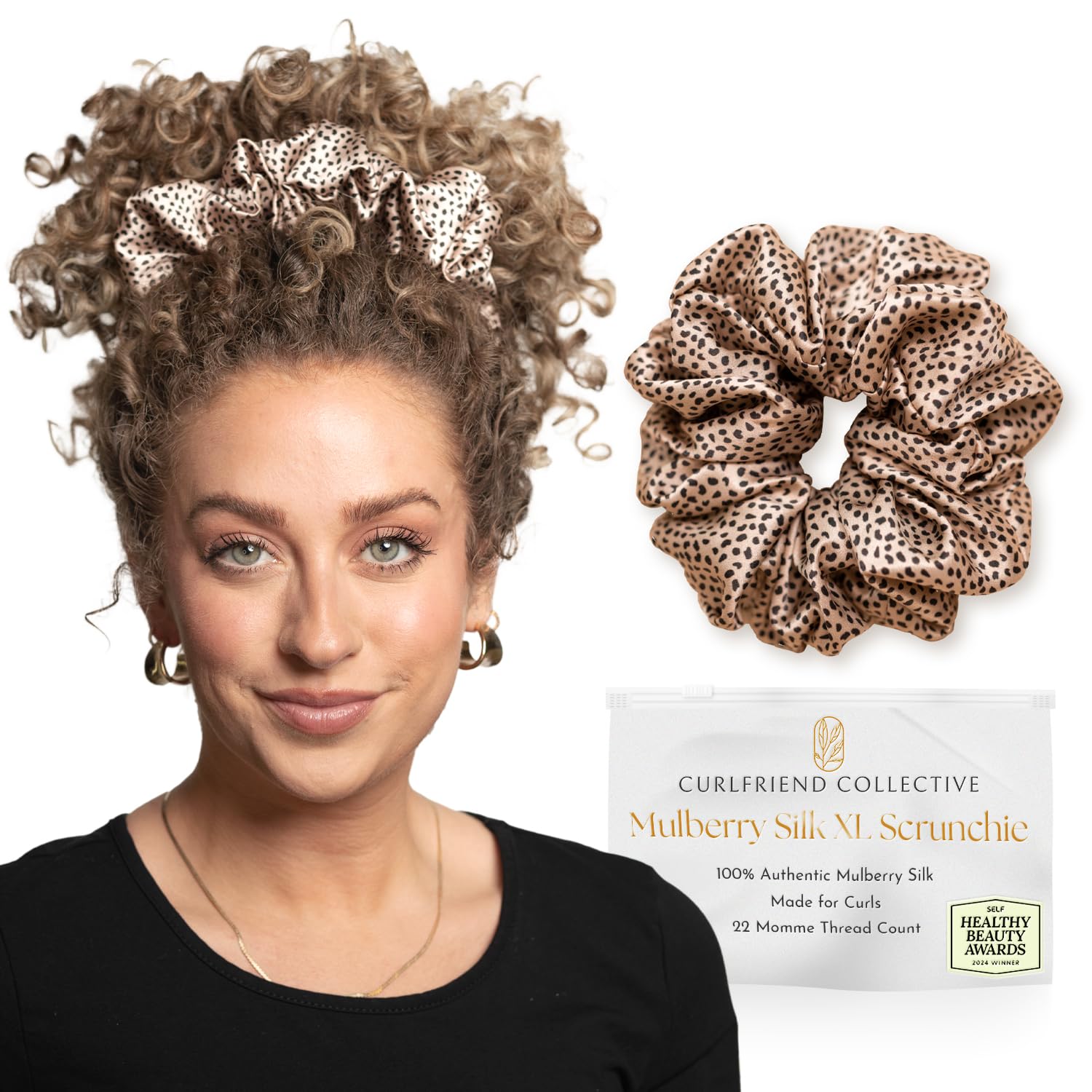Silk Scrunchies for Ponytail Holders – Oversized Silk Scrunchies – Extra Large No Damage Hair Ties for Curly, Thick, and Thin - Hair Accessories for