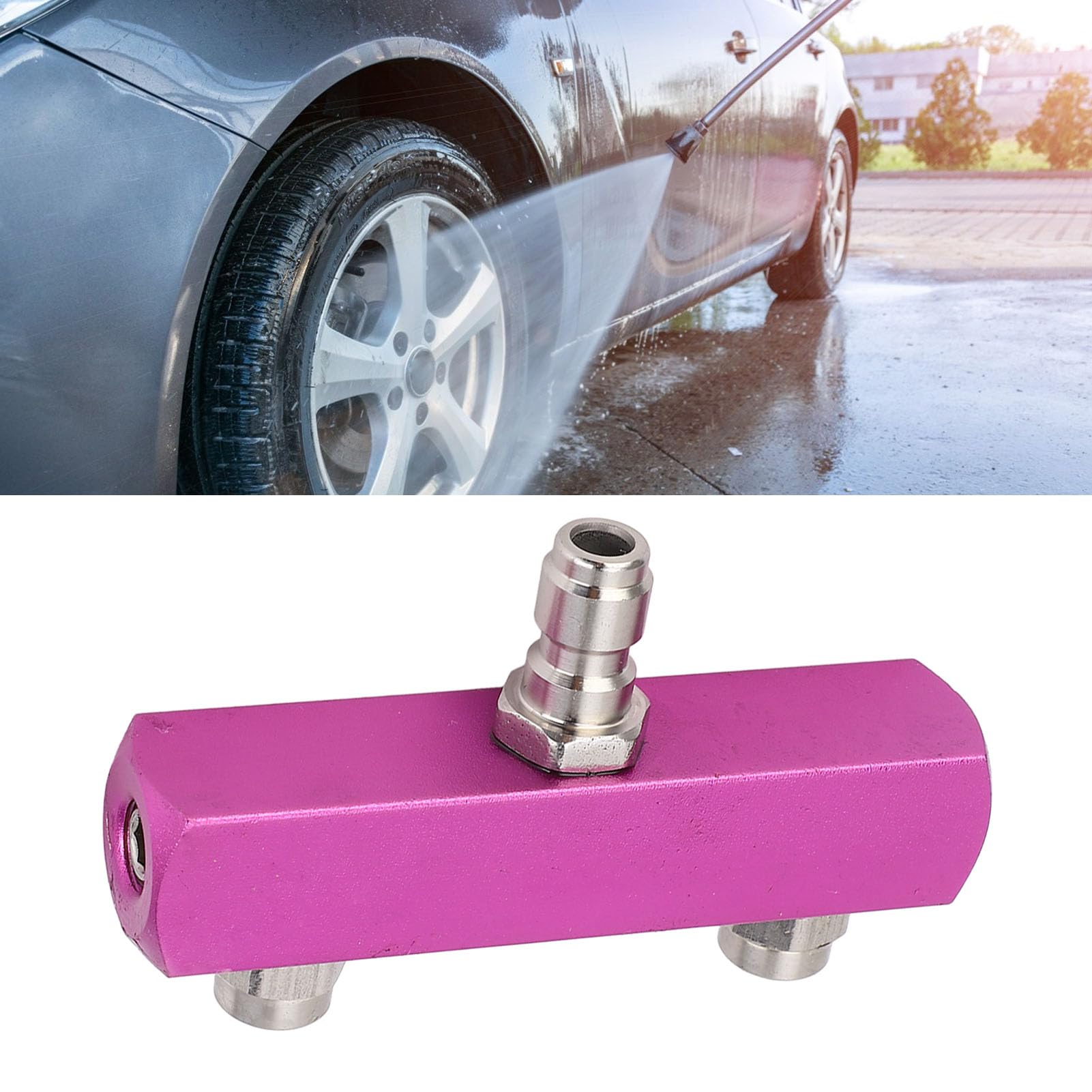 WOHPNLE 2 in 1 Pressure Washer Nozzle, 5000PSI 40° Spray Pressure Washer Tip Tip, Dual Pressure Nozzle with 1/4 Quick Connect for Car Washing & Heavy Duty Cleaning