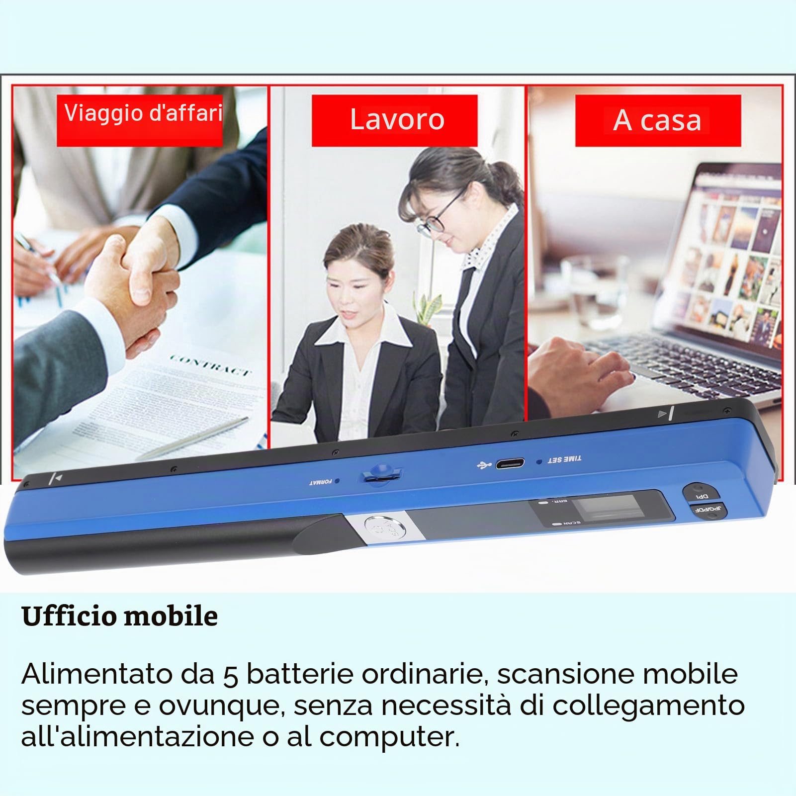 Elprico Scansione Rapida Scanner Portatile Documento Portatile -Scanner A4 Alta -Speed ​​per Studenti degli Avvocati