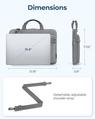 Miniatura 6 de BAGSMART Carring Funda para laptop de 15 a 16 pulgadas con correa para el hombro, bolsa protectora para laptop de 15.6 pulgadas para hombres y