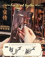 Vista 52 de CUTEBEE Kit de Rincón de Libros, Kit de Casa en Miniatura DIY Booknook, Casa Pequeña, Rompecabezas de Madera 3D, Kit de Casa de Muñecas para Adultos