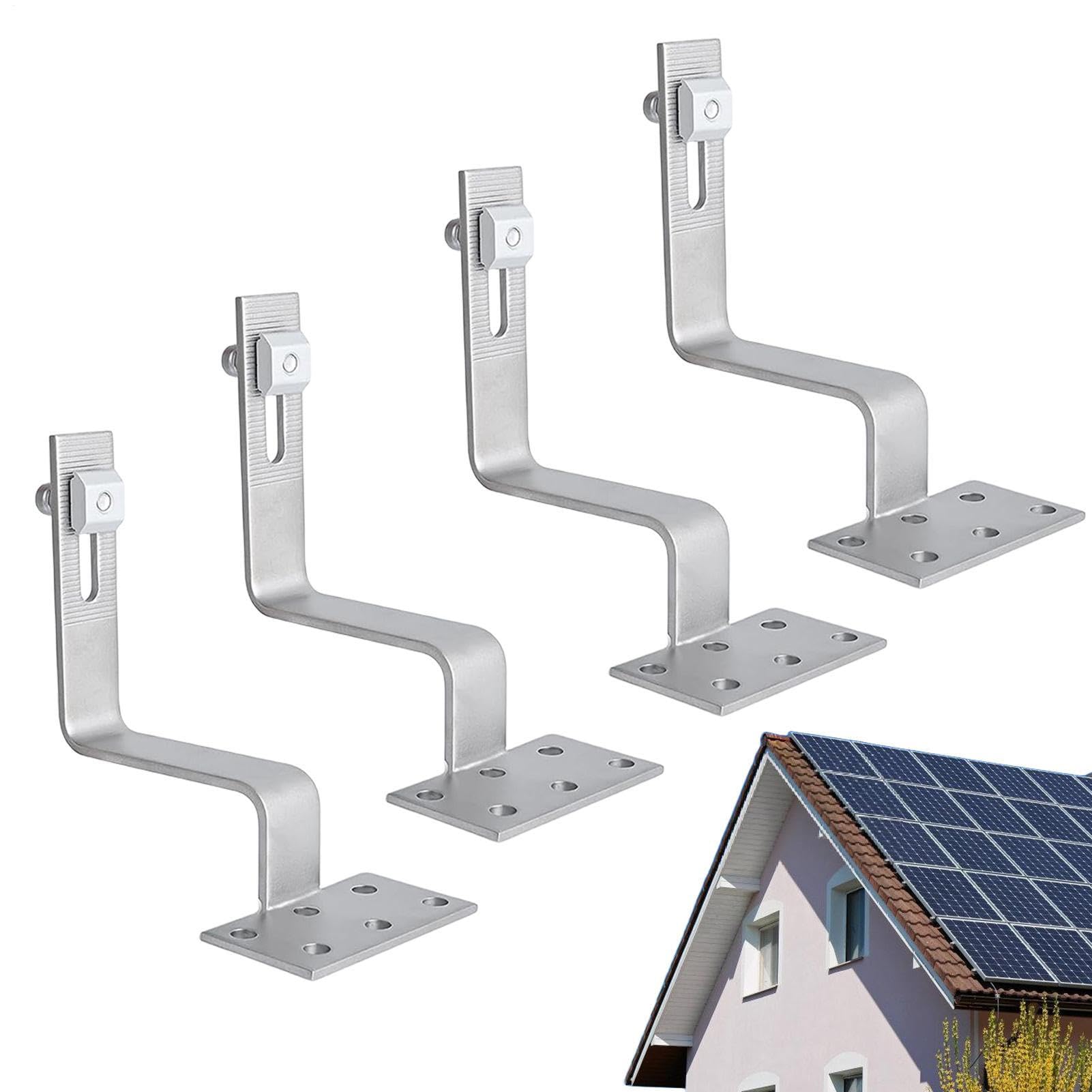 Ganchos para paneles fotovoltaicos: aleación solar, conector de montaje | hardware de soporte de panel resistente a la intemperie, estructura de fijación de riel reforzado, equipo de instalación de