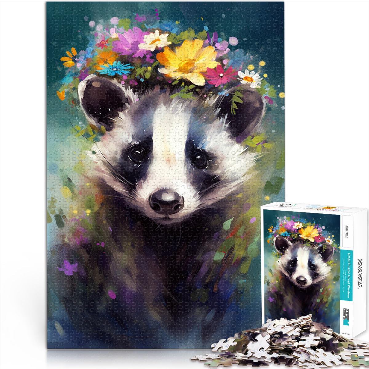 Puzzle 2000 pièces Adultes, bébé Raton Laveur, Jeux éducatifs la Maison, Jouets à Faire soi-même, Superbes Cadeaux et Jouets, 27,56 po x 39,37 po, Adolescents, à partir de 14 Ans.