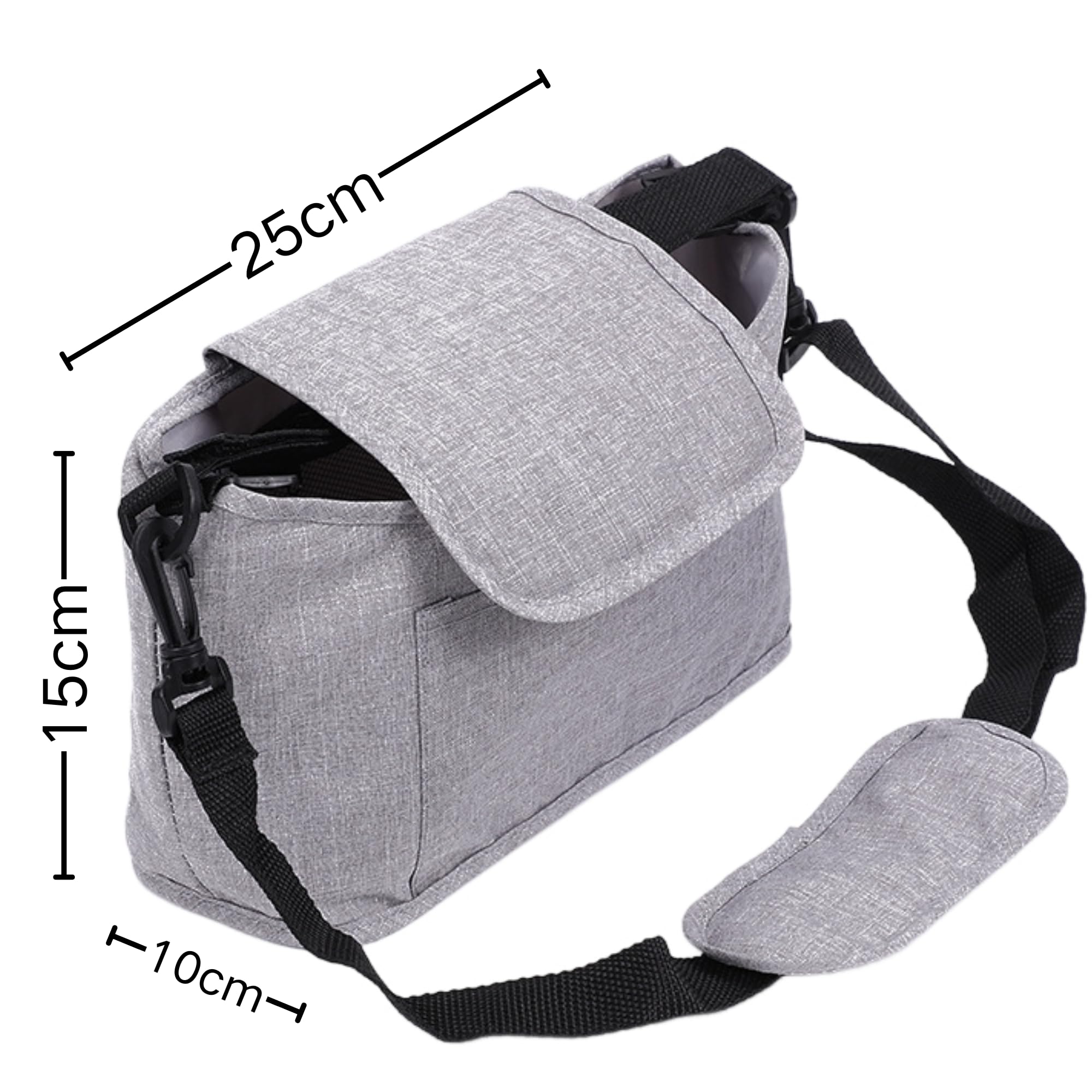 SUQ Organizer Per Passeggino Con Portabicchieri, Può Essere Trasportato o Appeso, Borsa Passeggino Borsa Organizer, Borsa Per Passeggino Universale, Impermeabile Borsa Per Passeggino (Grigio