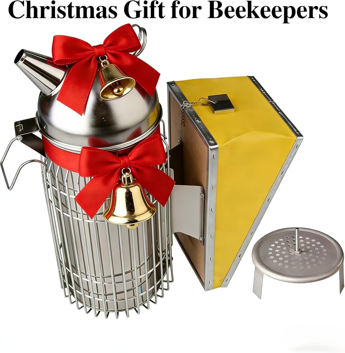 Cute Bear-Shaped Domed Bee Smoker | Sustained Burning for 30-50 Hive Inspections, 4x11" Stainless Steel Beekeeping Tool