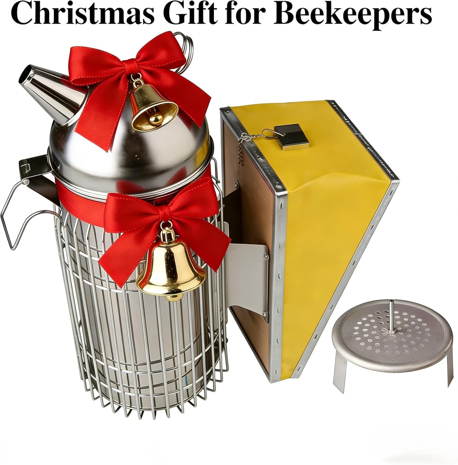 Ahumador de abeja de acero inoxidable con escudo térmico para apicultor