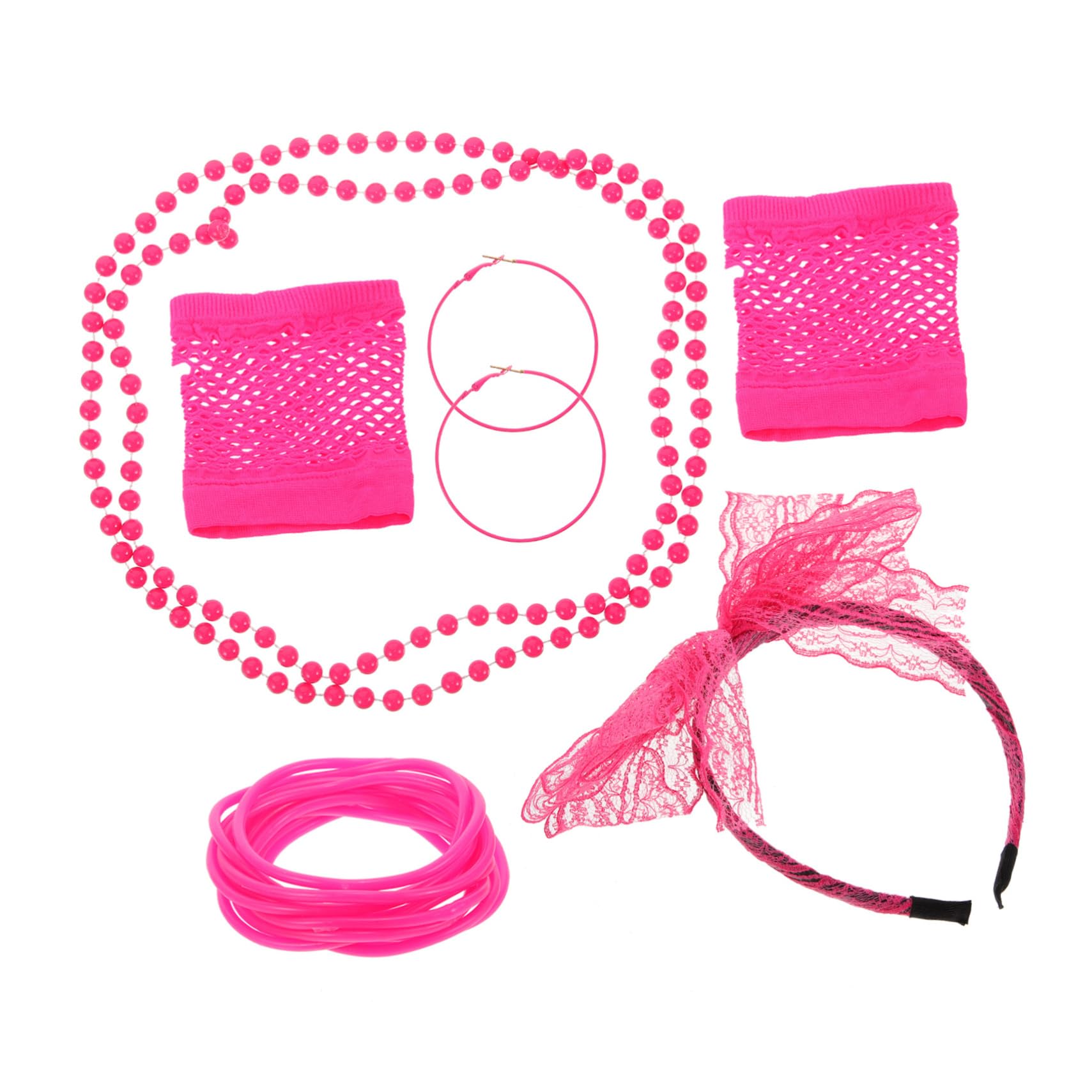 SOIMISS Ensemble D'accessoires Rétro Décor De Déguisement des Années 80 Décor De Cou Accessoires De Costume De Bal Boucles d'oreilles De Fête Collier Roman Rosy Alliage De Zinc