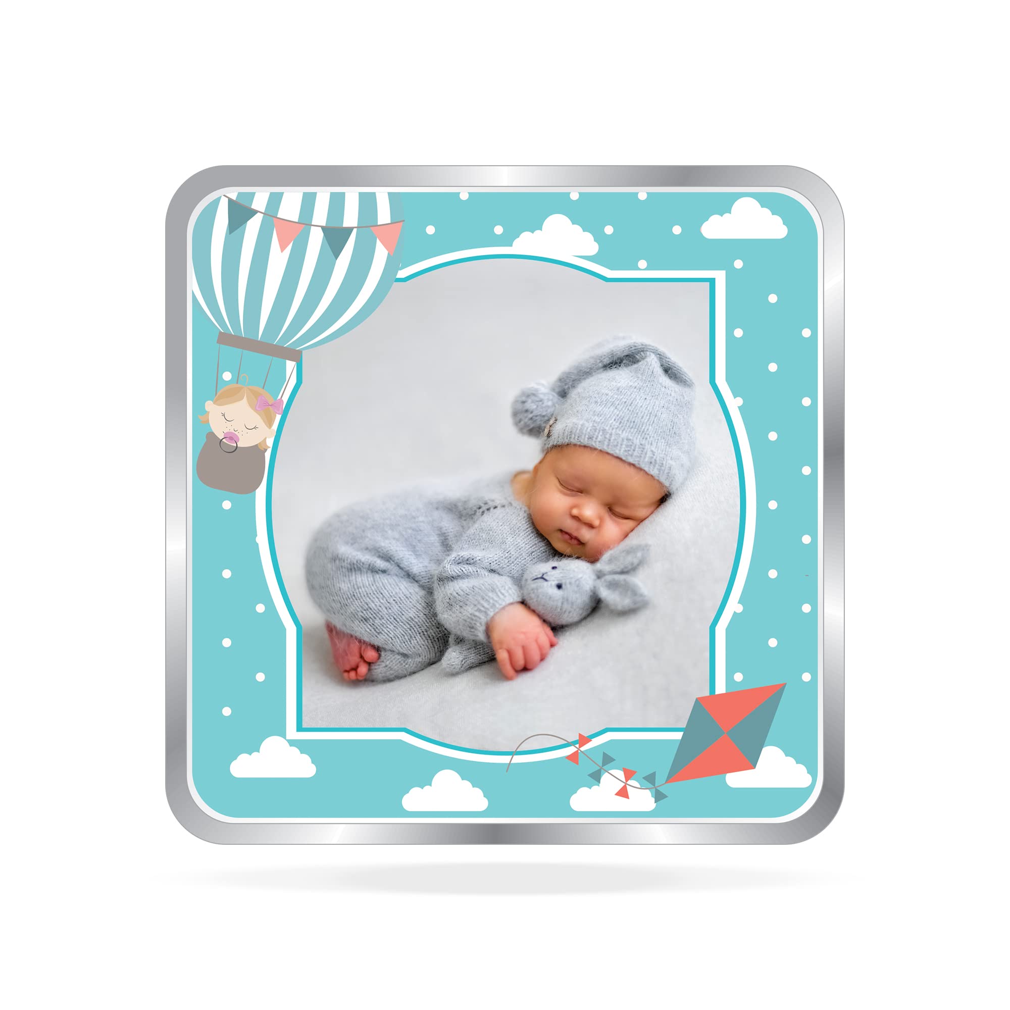 Precious Moments BIS Hallmarked Personalised New Born Baby Boy Silver Square Coin 100 Gram 999 Pure (B09SZF3RF9) Amazon Price History, Amazon Price Tracker
