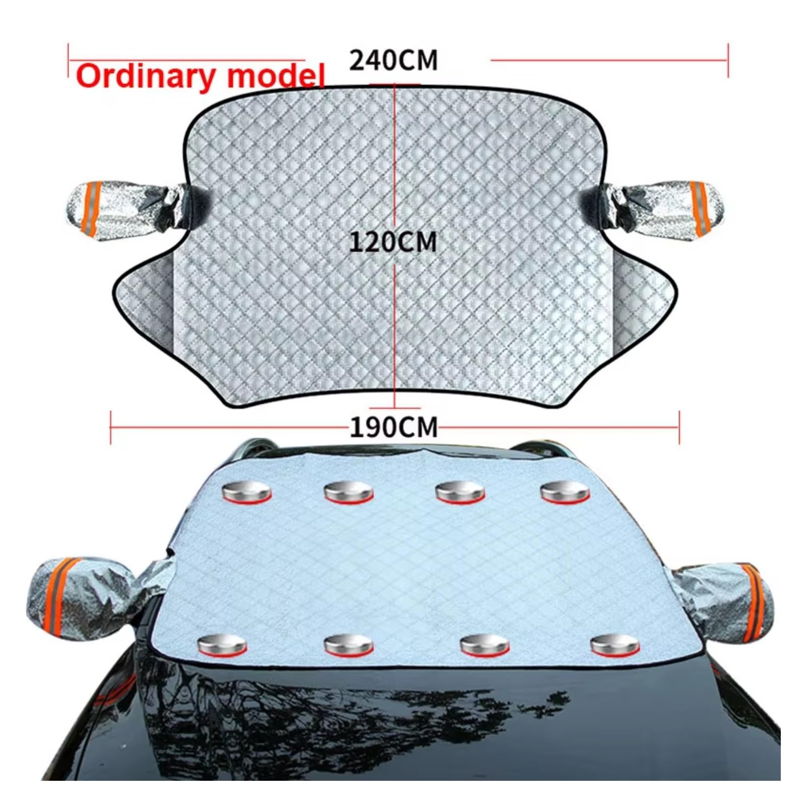 Copertura Antineve Addensata Copertura Parabrezza Extra Large Protezione Cofano Parasole Magnetico Coperture Parabrezza Anteriore Parasole Per Parabrezza Auto(Ordinary)