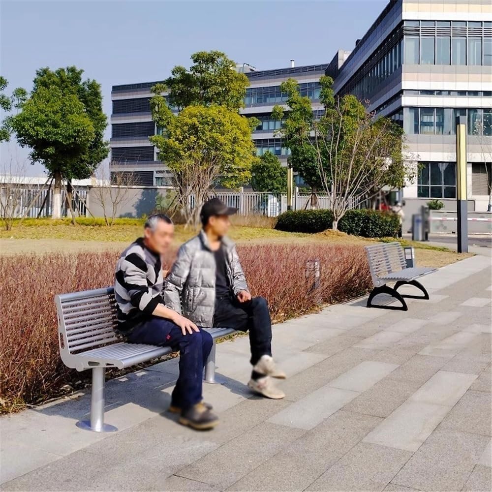 Heavy-Duty Outdoor Benchs Stainless Steel Seating Patio Garden Outdoor Backrest Benche Leisure Chair Slatted Seat for Park, Yard & Porch(X-Large)