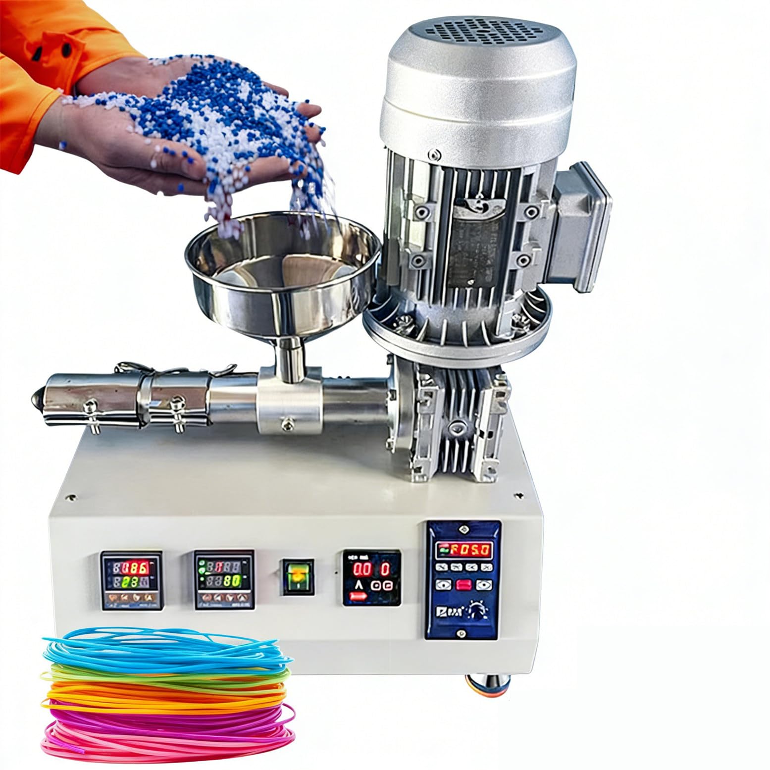 Mikro wytłaczarka stołowa 1000 W do laboratorium – 0-350℃ kontrola temperatury PID, mała wytłaczarka laboratoryjna, DIY 1,75 mm/3,0 mm