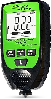 Paint Thickness Gauge CM-205FN for Cars – Digital Coating Thickness Meter, Auto Fe/NFe Detection, 0.1 μm Resolution, 0–1500 μm (0–59.1 mils), ±(3%+2 μm) Accuracy, Backlit LCD