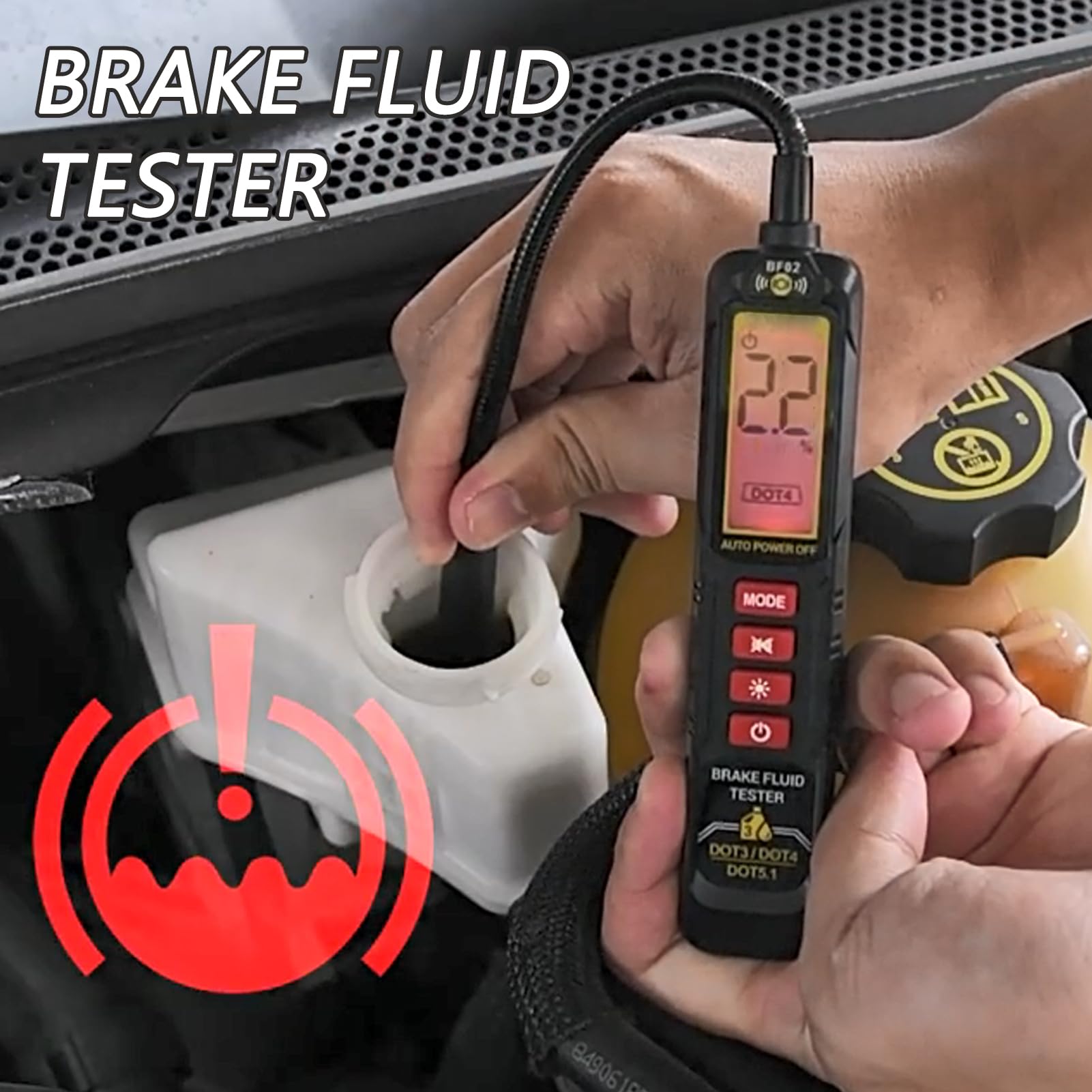 Testeur d'humidité de Liquide de Frein | Haute Précision 500mAh Analyseur d'Humidité d'Huile Détecteur de Liquide de Frein - Outil de Vérification de Diagnostic Automobile | pour Entretien