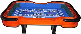 Craps Table 93 inches Deluxe with Diamond Pyramid Bumper Rubber for Casino Dice Games Blue Felt