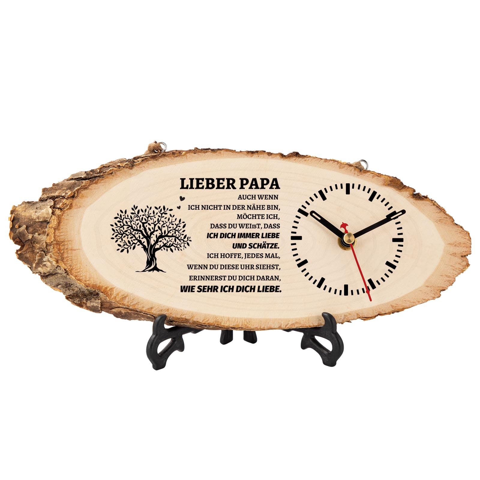 PRSTENLY Vatertagsgeschenke für Papa, Geburtstagsgeschenk für Papa Geschenke von Tochter Sohn, Beste Papa Ever Holzuhr Geschenke für Männer, Ruhestand Danke Papa Geschenke Home Decor Weihnachten