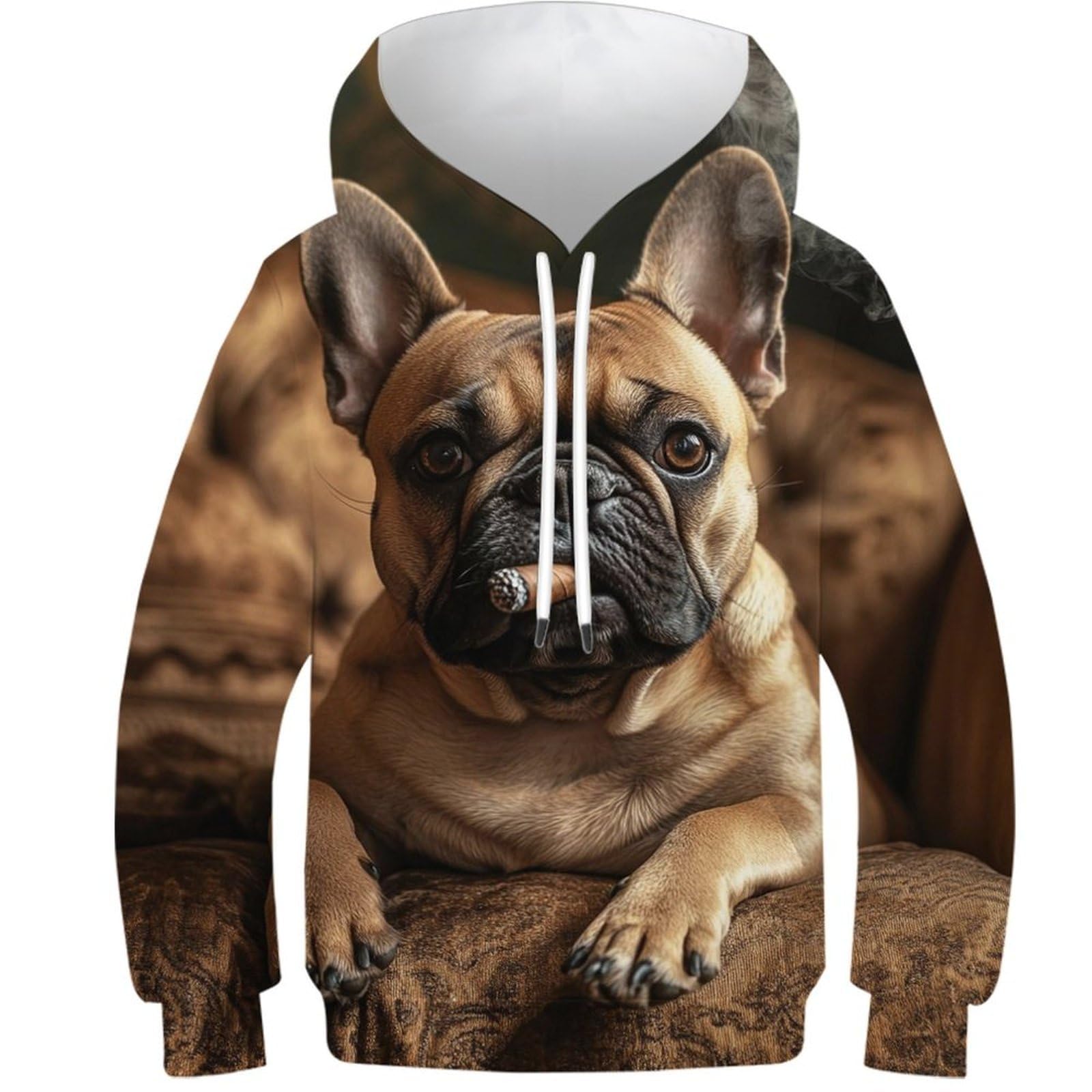 Sweat à capuche imprimé 3D pour ado pull chaud et isolant 12-14 ans - 8