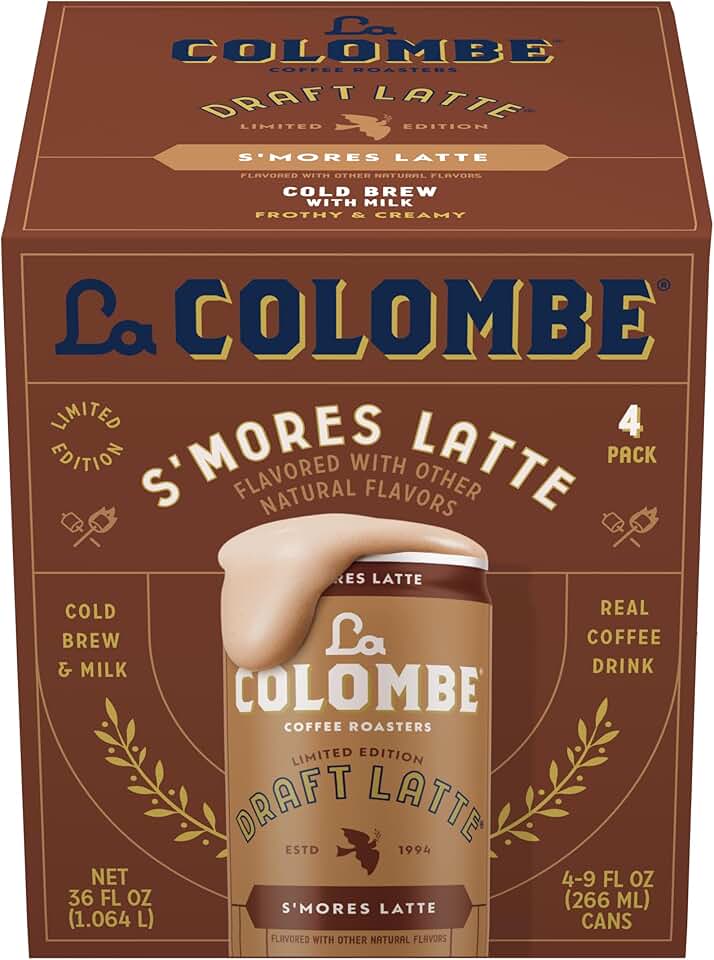 La Colombe Coffee, S'mores Cold Brew Draft Latte, 9 fl oz Cans, 4 Pack