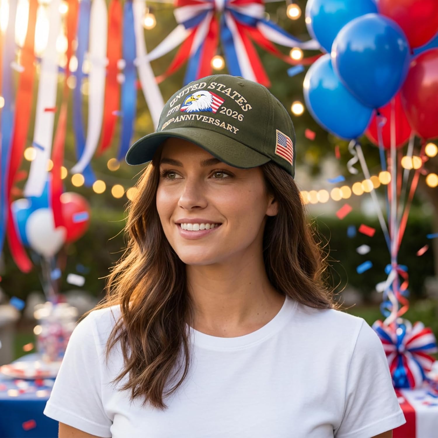 250 Anniversary USA Hat - United States 250th Anniversary Hat 1776-2026, Patriotic Eagle Adjustable Cotton Cap Gift for Men - Image 6