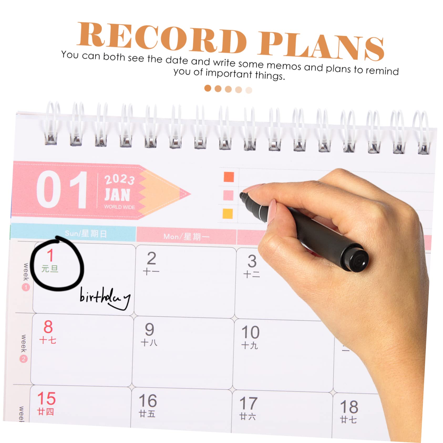 SEWACC 4stücke Tischkalender Im Niedlichen Hasen-design Dekorativer Schreibtischkalender Für Schule Büro Und Zuhause Praktischer Planer Mit Memo-funktion Und Bequemem Spiralring