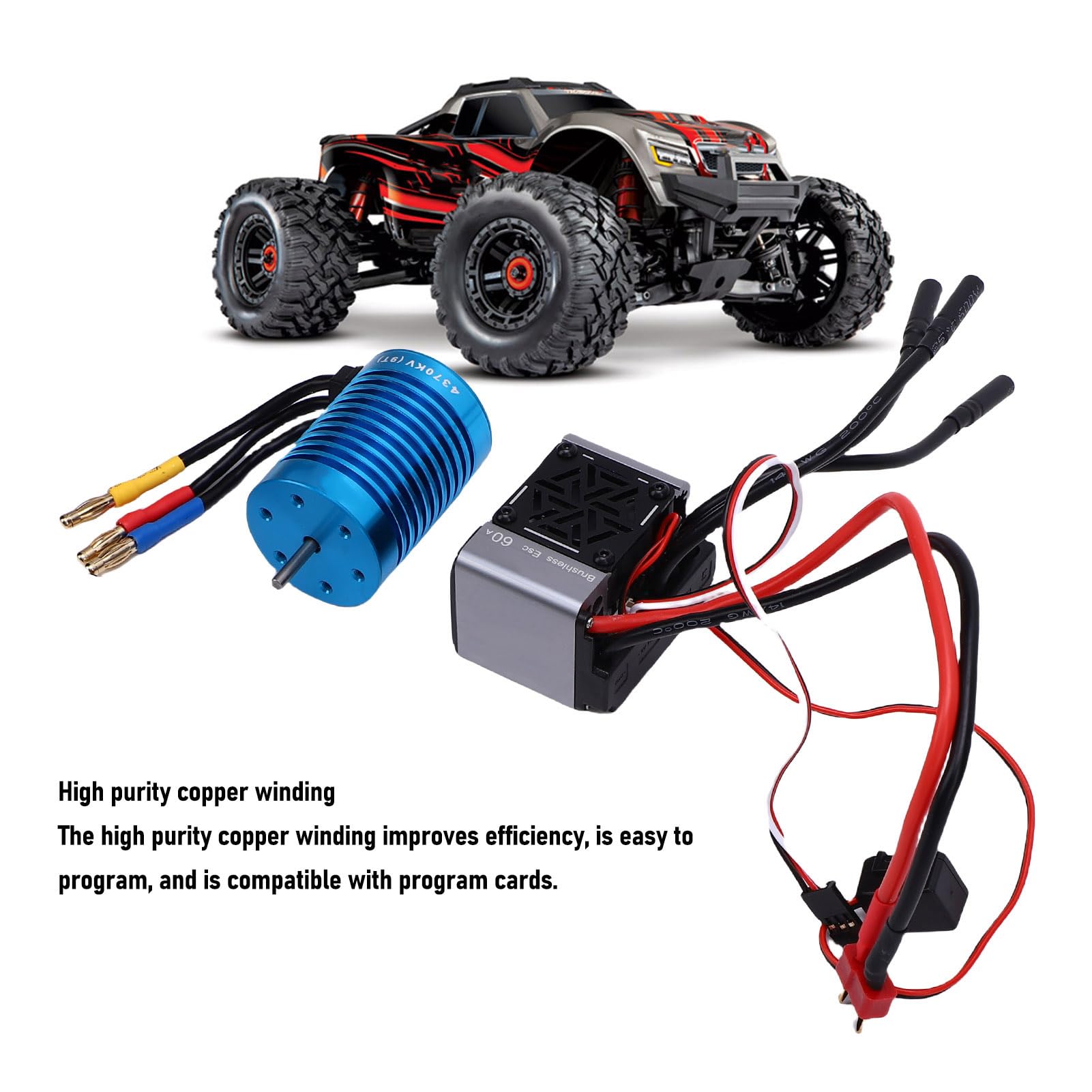 Diyeeni 1/10 RC Motor de Automóvil, 12 RC Motor para Reemplazo