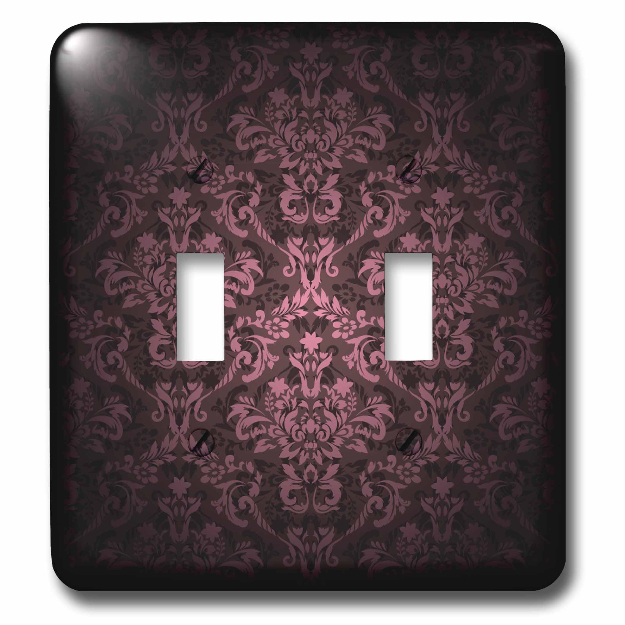 Interrupteur à bascule violet motif damassé brillant 3dRose lsp_153076_2