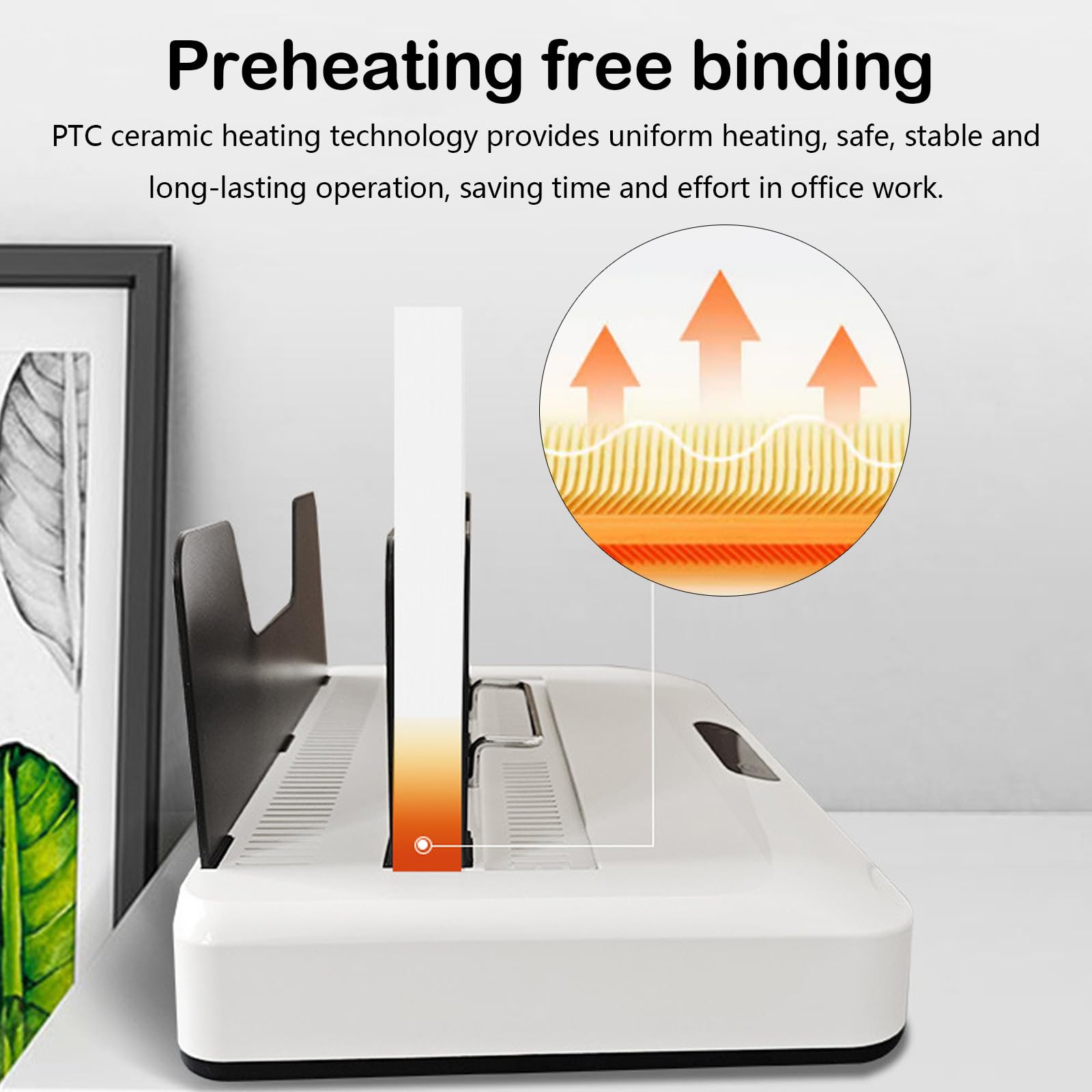 Rilegatrice Termica, Rilegatrice, Dispositivo Rilegatura Automatico Senza Preriscaldamento 3 Impostazioni Tempo Per 600 Fogli Capacità 1-60 Mm Con Fessura Raffreddamento E Vibrazione A Microonde