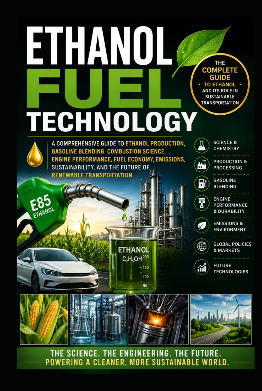 Ethanol Fuel Technology: A Comprehensive Guide to Ethanol Production, Gasoline Blending, Combustion Science, Engine Performance, Fuel Economy, Emissions, Sustainability, and Future of Renewable Trans