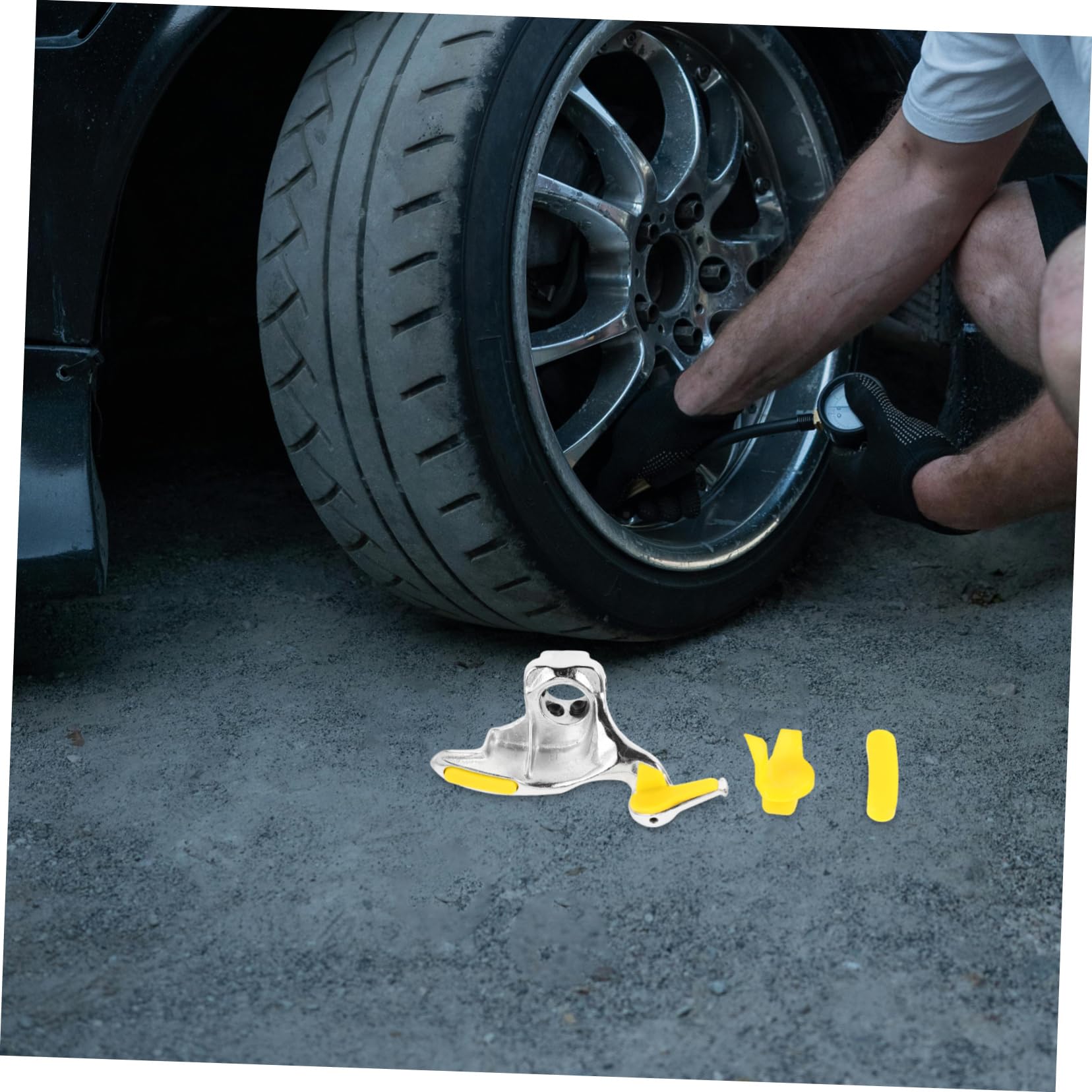 PRETYZOOM Herramienta para Desmontar y Montar Neumáticos de Coche 1 Juego | Cabezal de Pájaro, Acero Fundido y Plástico, Incluye Almohadillas Protectoras para Máquina de Coche y Motocicleta