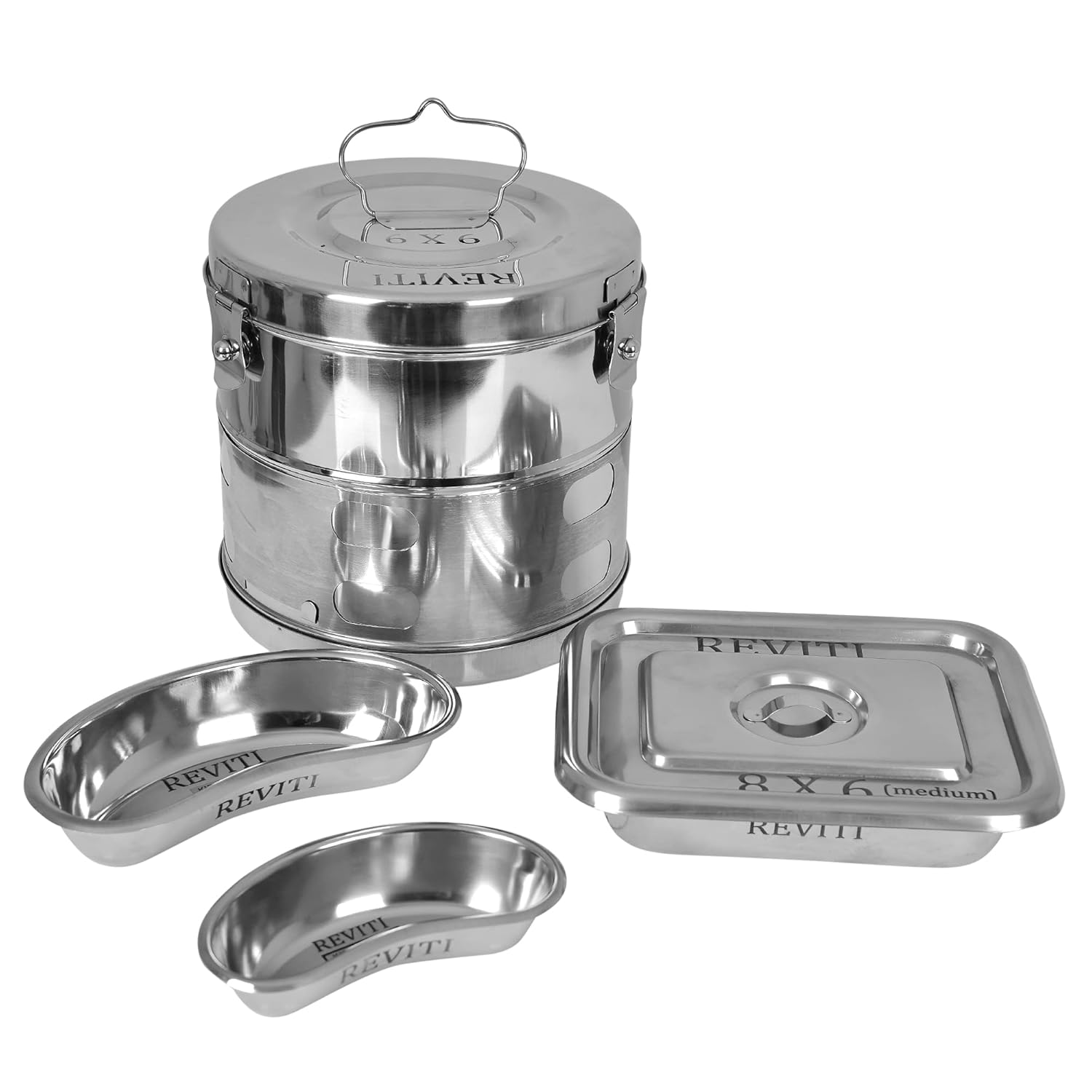 Reviti Sterlisation Dressing Drum/Autoclave Drum 9x9, Instrument Tray
