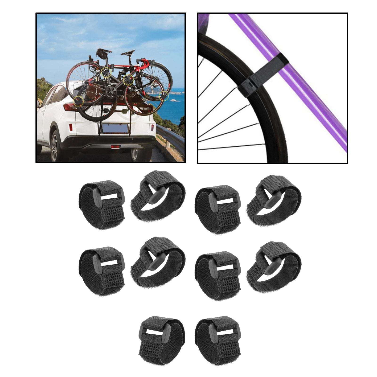 10Pcs Reusable tie Belts Replacement Bicycle Roof Rack Bike Wheel Stabilizer Straps (?1.6x20cm)