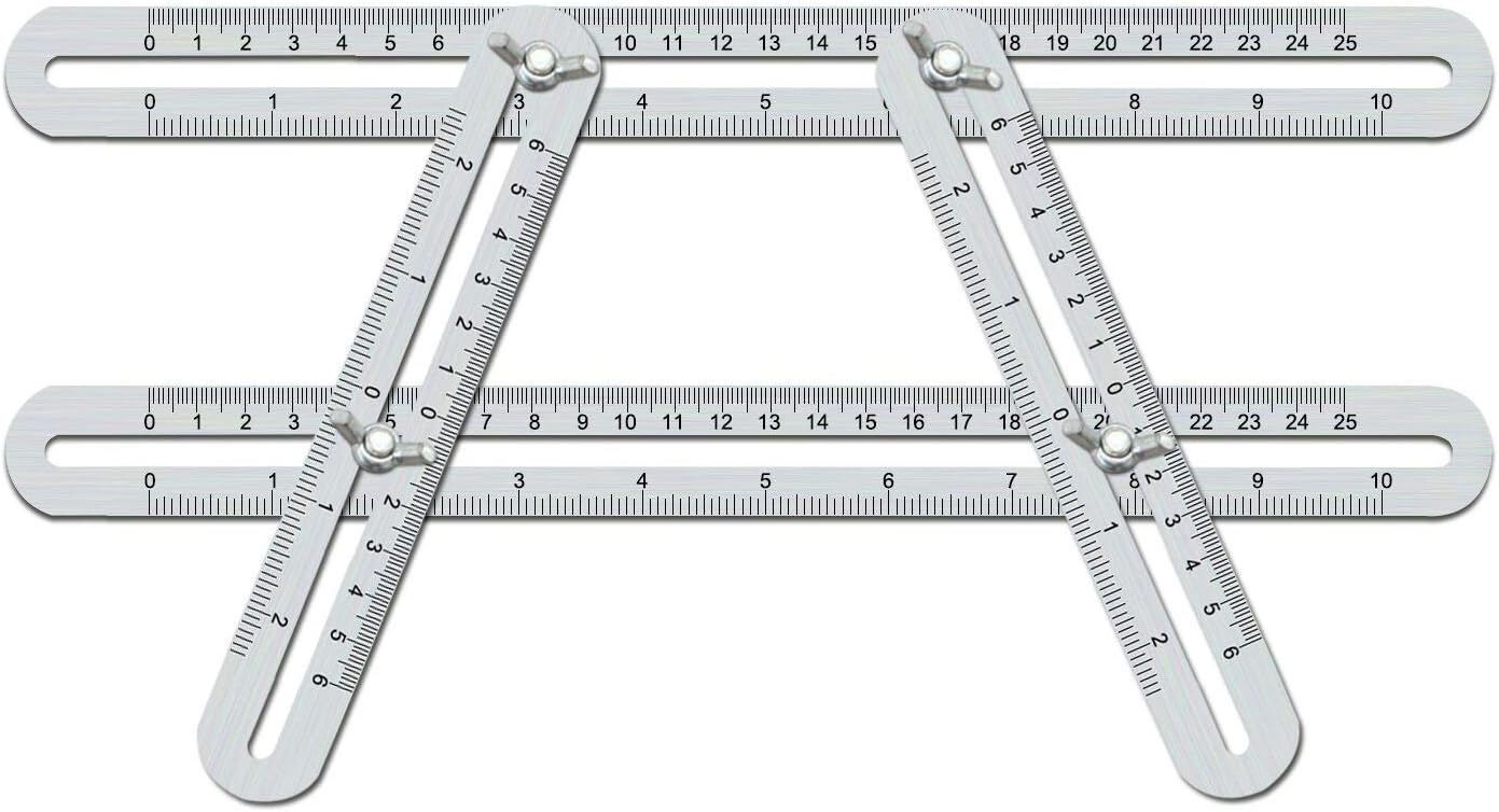 Angleizer Template Tool,WOWGO Tool Ruler Stainless Steel Measuring Instrument for Handymen Builders Craftsmen
