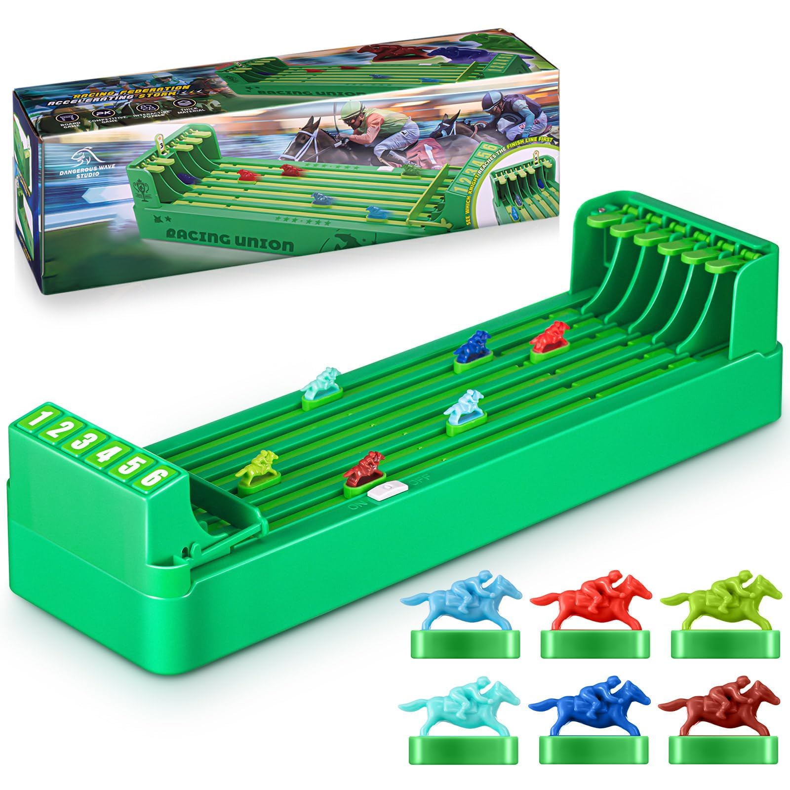 Horse Racing Game, Electronic Horse Toys 6 Horses, Interactive Table Games for Family Party Entertainment Games Birthday Gift for Kids (A)
