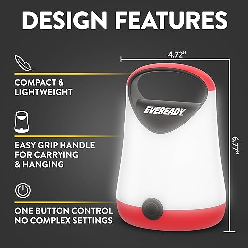 Miniatura 3 de Eveready Linterna LED para campamento, linterna brillante con pilas, suministros de huracanes resistentes al agua, 100 horas de funcionamiento,