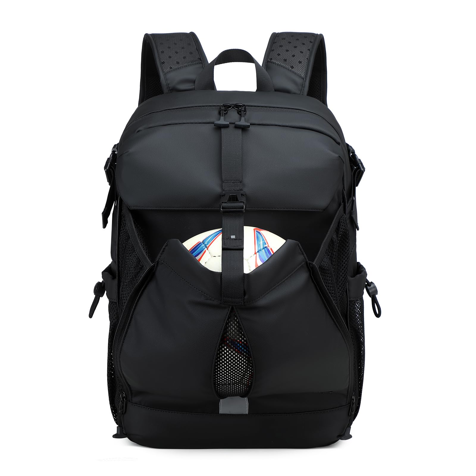 Basketball Fußball Rucksack mit Schuhfach und Ballfach, große Sportrucksack Herren Damen Wasserfest Sportausrüstungstasche für Basketball Volleyball Fußball