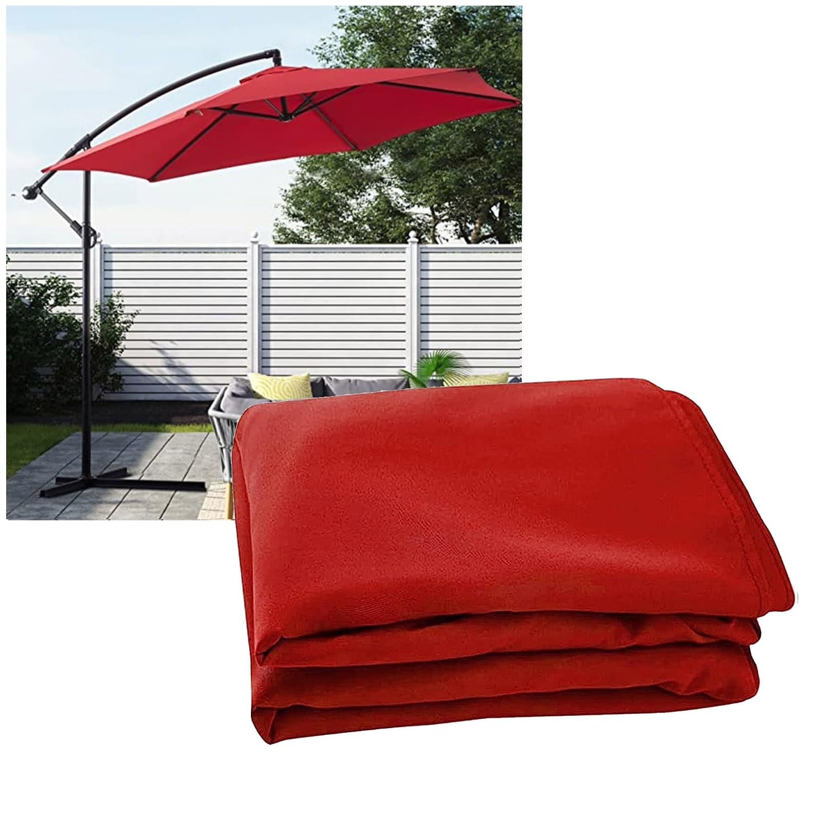 Ombrello di ricambio per ombrellone da 2.0m/2.7m/3.0m 6 Costole/8 costole copertura per ombrello Da Giardino, per tavolo da esterno, spiaggia, piscina (solo baldacchino)(Colore:verde,Misurare:2.7m/9FT