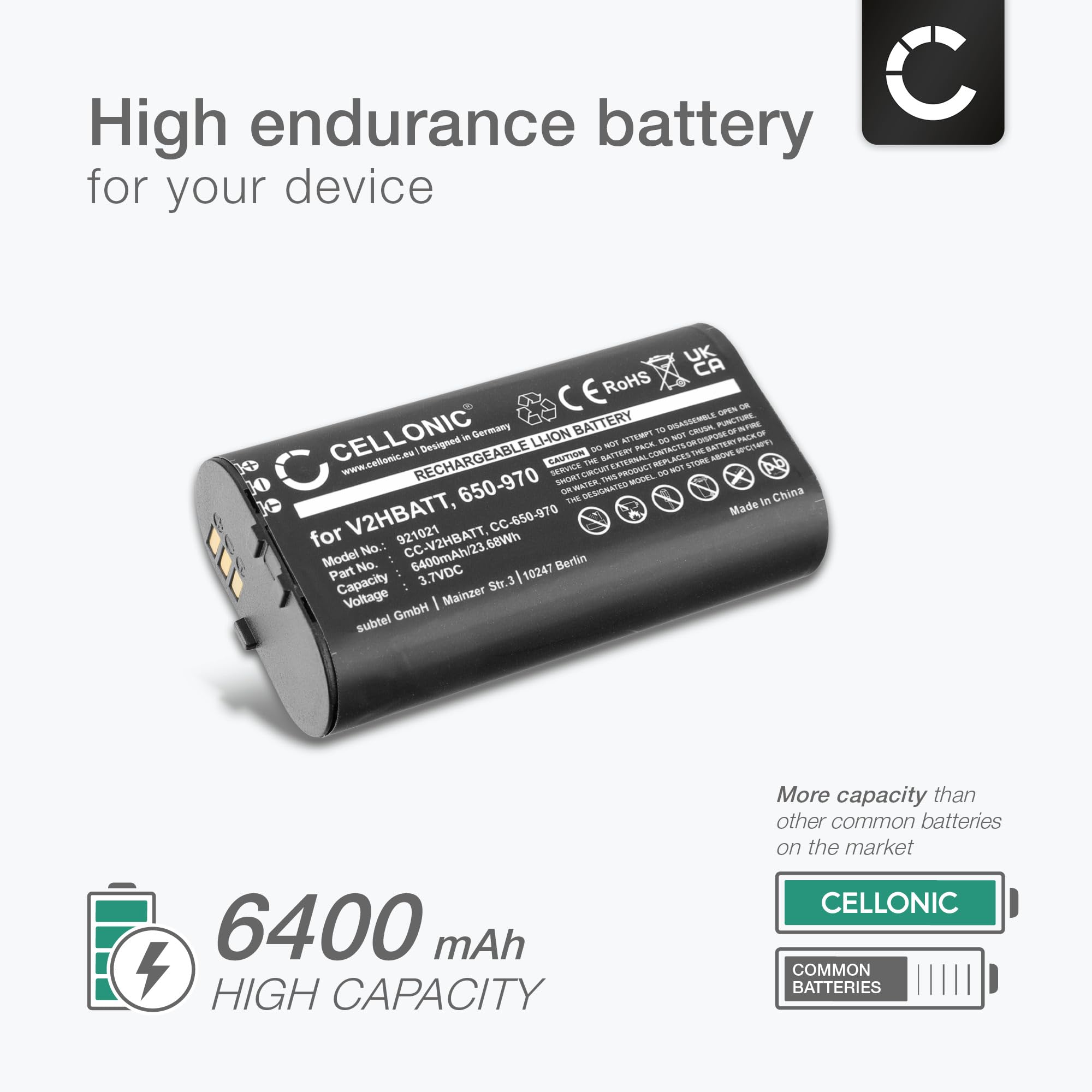 subtel 2X Batterie Compatible avec SportDOG TEK 2.0 GPS, 650-970, V2HBATT