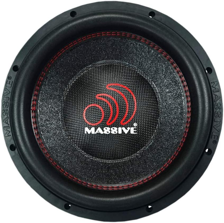 Front view of the Massive Audio HIPPOXL122R 12-inch Subwoofer, showing the cone and Massive logo.