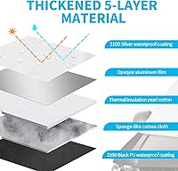 Vista 2 de Cubierta plateada de ajuste personalizado para parabrisas compatible con Crafter Mercedes Benz Sprinter Cargo Van 2019-2023 para bloqueo