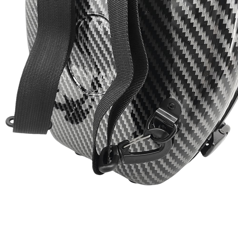 Yinfente, Custodia per violino 4/4 in misto fibra di carbonio, custodia protettiva, colore bianco e nero (nero)