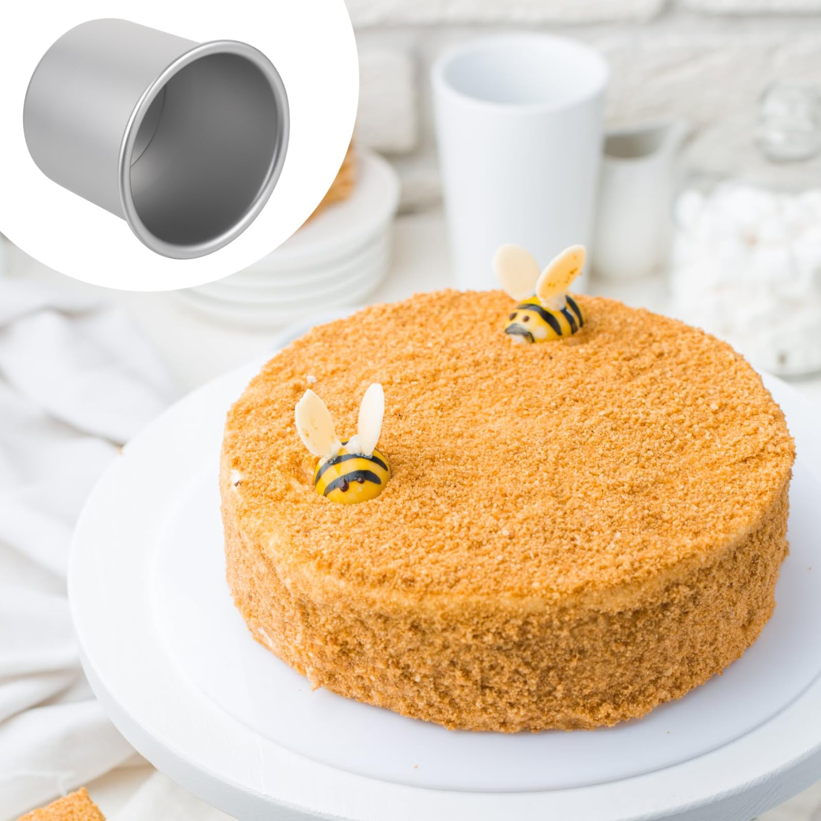 Abaodam 3pièces Moule à Gâteau Antiadhésif Moule à Chiffon Élevé Pour Gâteaux Pour Pâtisserie Et Cheescakes Démoulage Facile Et Résistant
