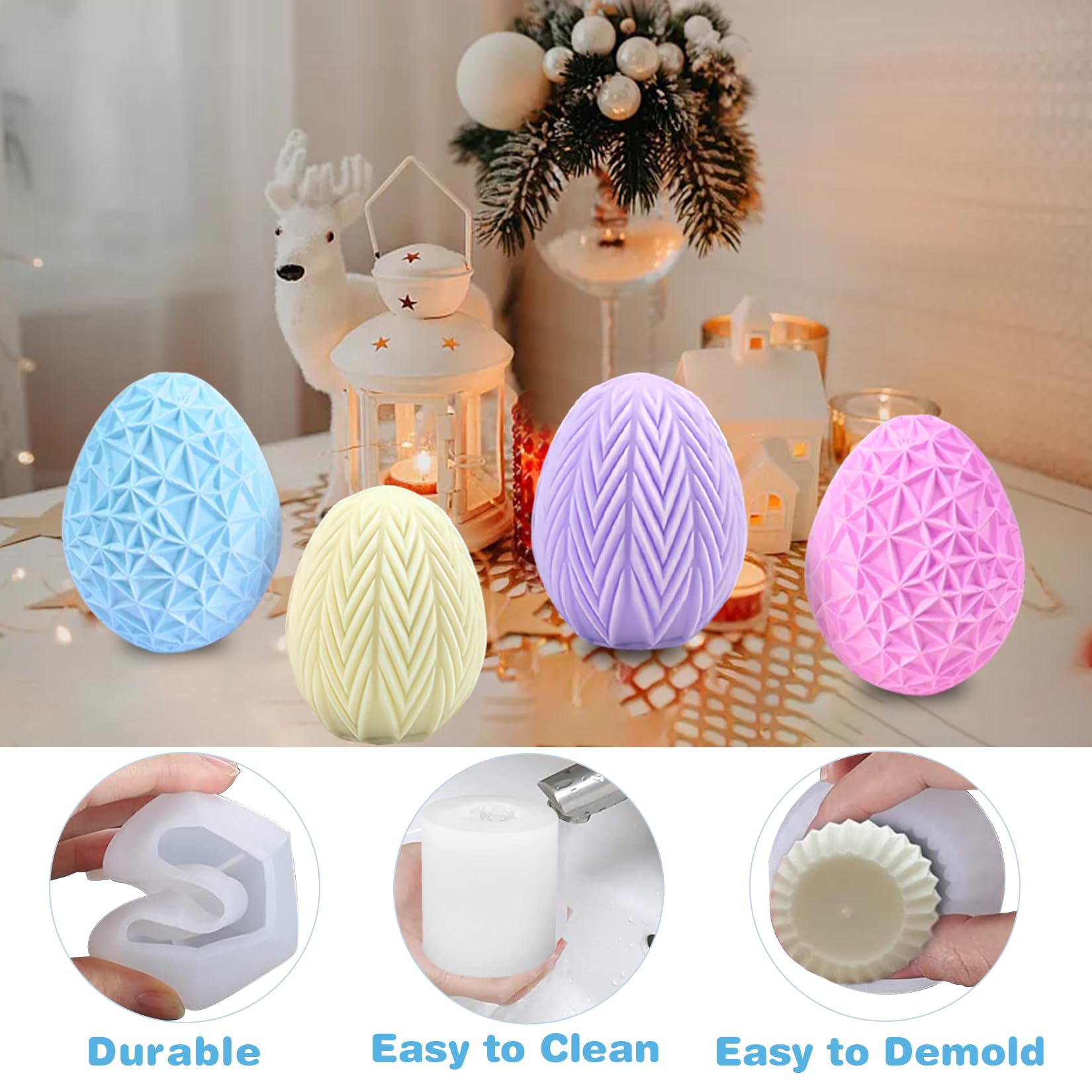 Stampo Silicone Per Portacandele Uova Pasqua - Forma Per Candele Tealight, Decorazioni Fai Da Te - Foto 13
