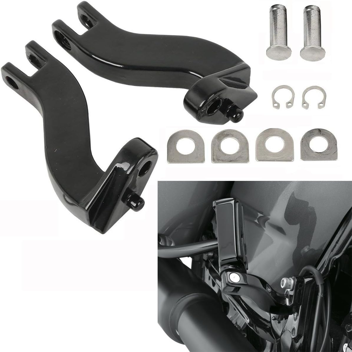 10mm Rear Foot Peg Mount Kits Compatible with Harley Davidson Touring FLHT FLHR FLTR