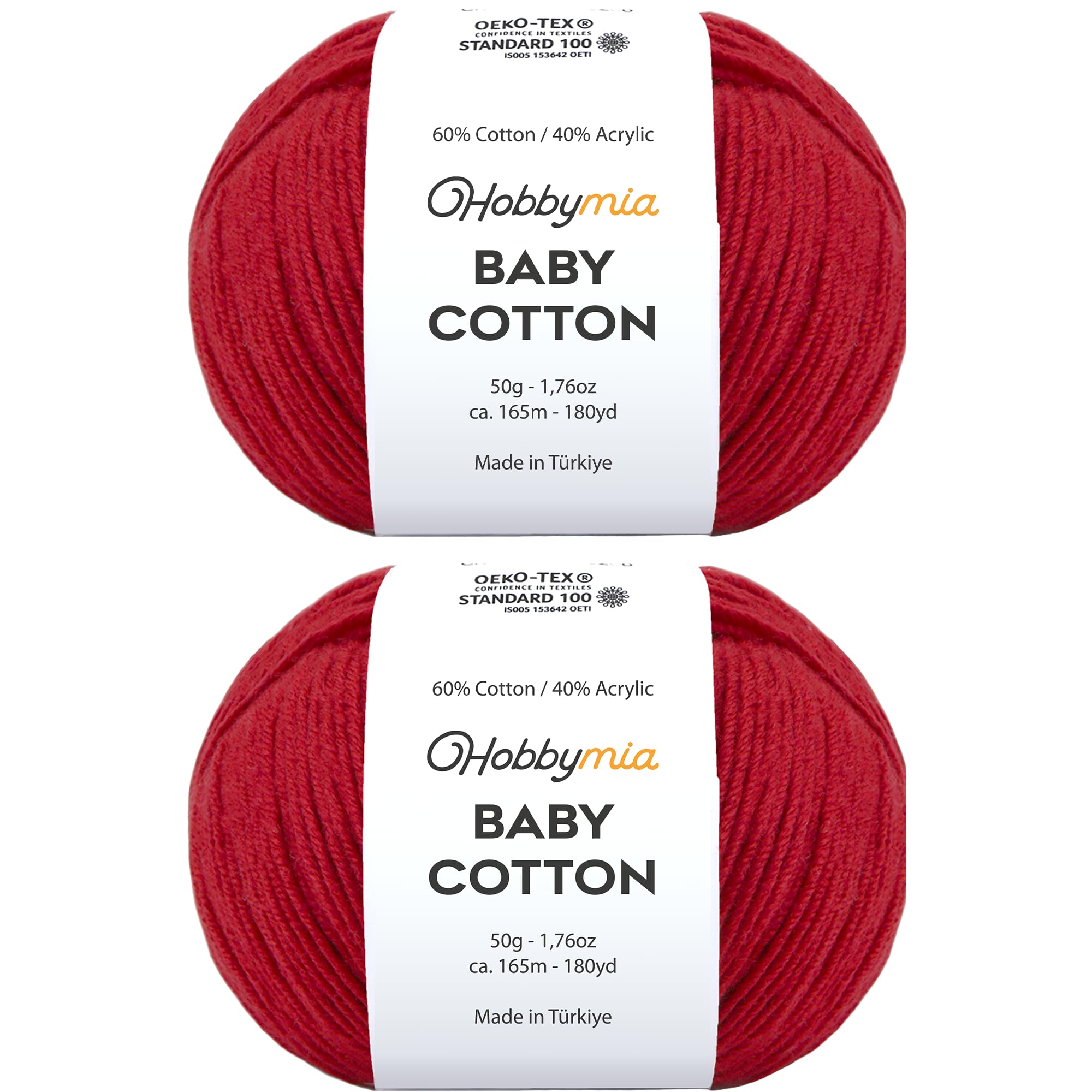 Baby Cotton Blend Yarn – Soft Sport Weight Yarn for Crochet & Amigurumi - 50g/180yds - 60% Cotton 40% Acrylic - Ideal for Baby & Knitting Proj.(Neon Green, 1 Ball) — view 140