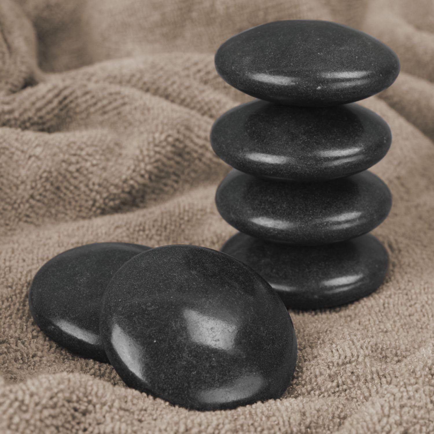 Coffret De 6 Pierres De Massage En Basalte - Pour Massage Aux Pierres Chaudes - Neuf, Marque Sens Original