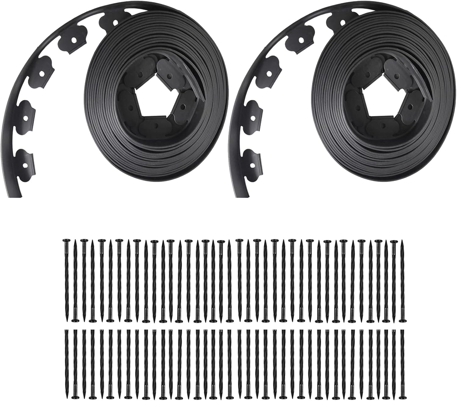 Landscape Edging,80FT Plastic Garden Edging with 80 Stakes,2 Inch Tall Lawn Edging for Lawn,Yard,Flower Gardens Border