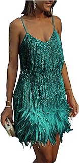Women’s Dresses Flapper Dresses 20s Gatsby with All-Over Fringe Mini Dresses - Buy now