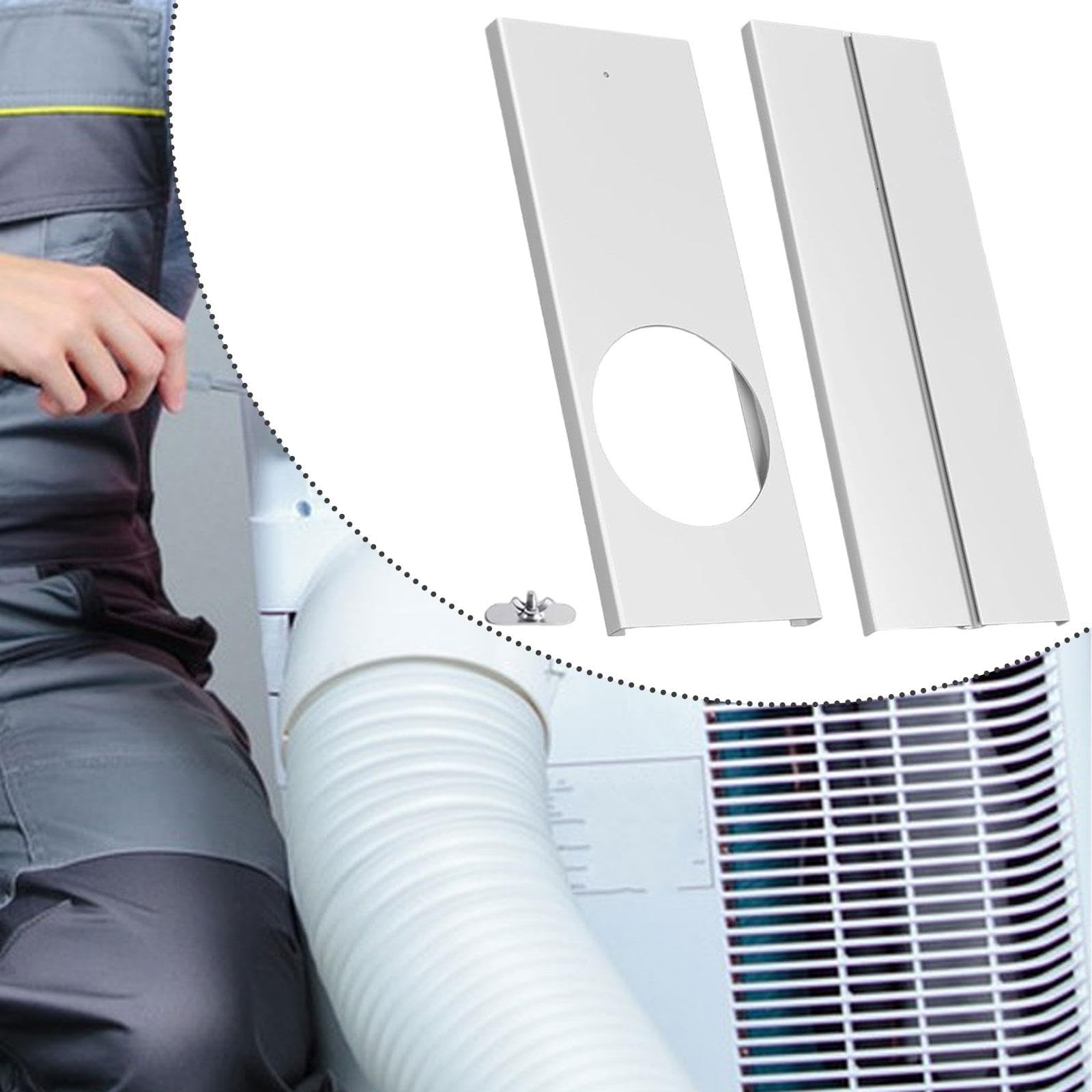 Gralara Kit de Ventilation pour Climatiseur Portable, Kit Calfeutrage Climatiseur, Panneaux d'Étanchéité Ajustable de Fenêtre, Adaptateur Universel de Remplacement Pratiques en PVC Maison Bureau