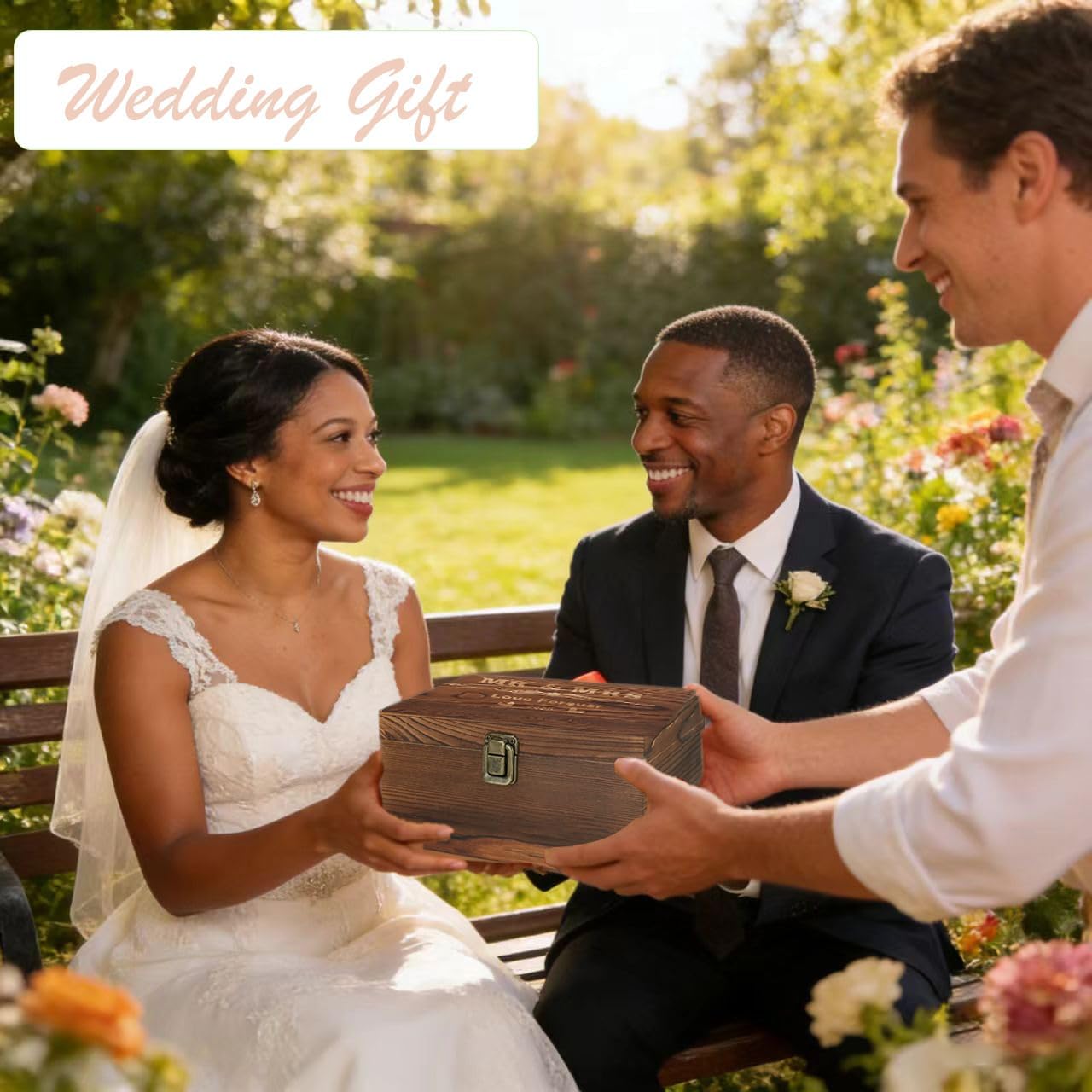 Mr. and Mrs. Right Wine Tumbler Set with Wooden Gift Box, Gift for Couples,Insulated Stainless Steel, Funny Gifts for Couples, Bridal Shower Gifts, Christmas (White (MRS) &Black(MR)) - Image 6